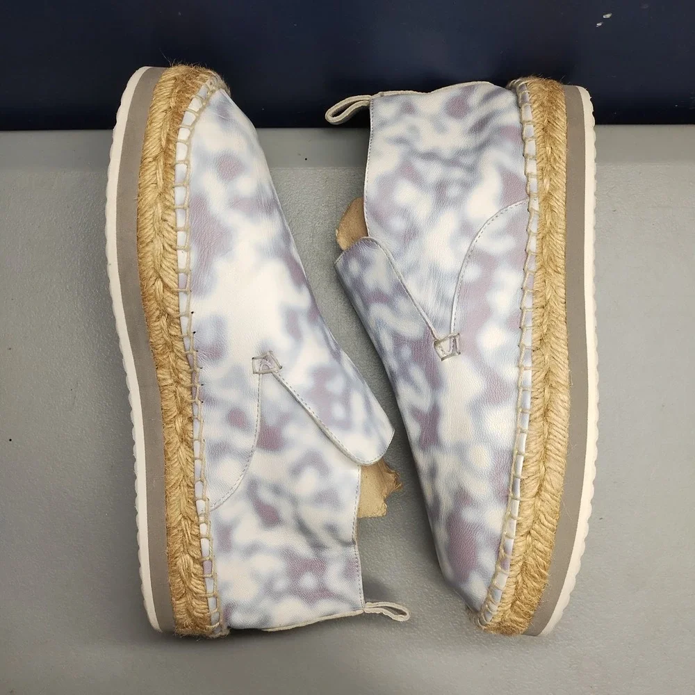 Miista London Platform Espadrille Shoes Womens US 7.5 EU 38 Animal Print Slip On